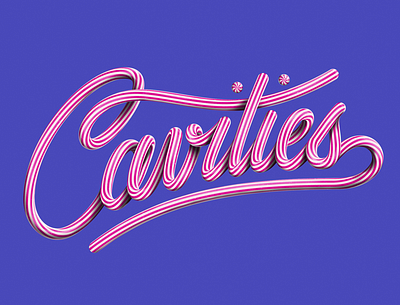 Cavities | lettering art blend calligraphy candy design graphic deisgn letterer letterform lettering logo procreate vector