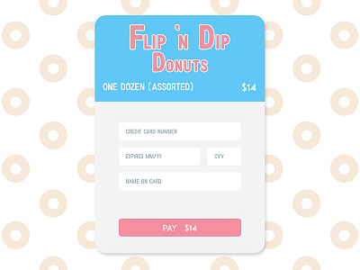 Flip 'n Dip Donuts Credit Card Checkout cc ccv checkout credit card donuts pay payment