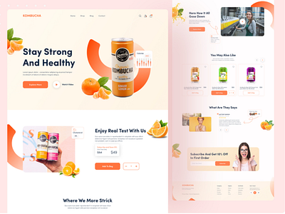 Health and fitness products Landing page Design