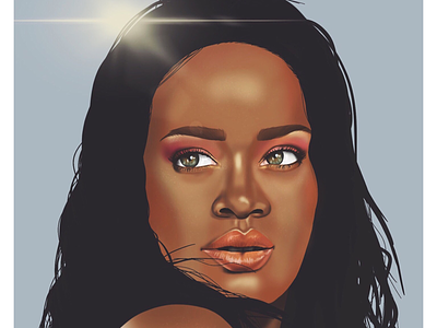 Rihanna artists beautiful digital art fenty music painting people portrait procreate rihanna rihanna painting woman