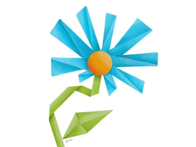 Origami Flower Illustration by Jess Telmanik on Dribbble