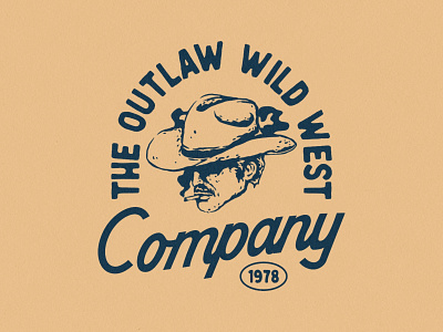 The Outlaw Wild West Company Project apparel badge branding cigarette cowboy hand drawn illustration logo merch t shirt design vintage visual identity