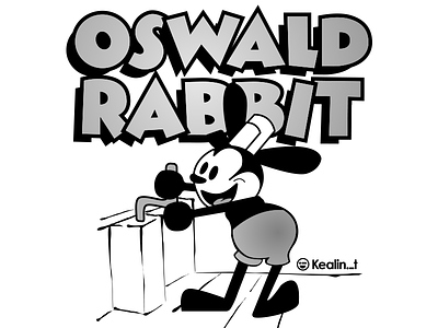 Oswald Rabbit in Trolley Troubles disney kealinit lucky mickey mouse oswald oswald the lucky rabbit parody rabbit retro tshirt