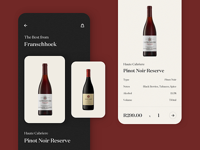 Wine App Exploration app appdesign application ecommerce elegant flat font minimal texture ui ux