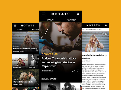 Motats - Tattoo Culture app application blog culture lifestyle motats newsfeed popular responsive tattoo