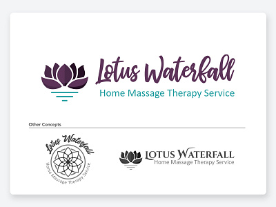 Lotus Waterfall Logo brand branding design logo