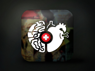 Addicaid Ios Icon health heart brain icon ios melissa feudi mental health illustration