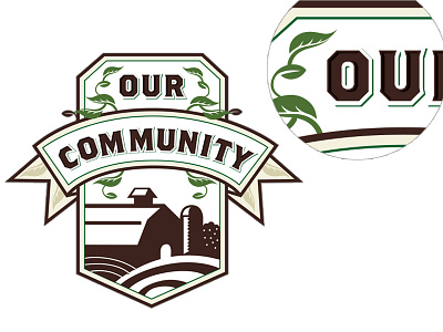 Ourcommutity Copy farm logo mom and pop shop organic