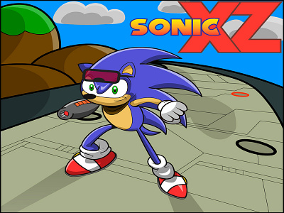 Sonic XZ #CrehanaGames adobe boceto colores concurso design dibujo diseño estilo games hedgehog illustration illustrator photoshop sega sonic