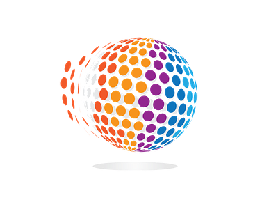 3D Circle Pixel Logo Design break