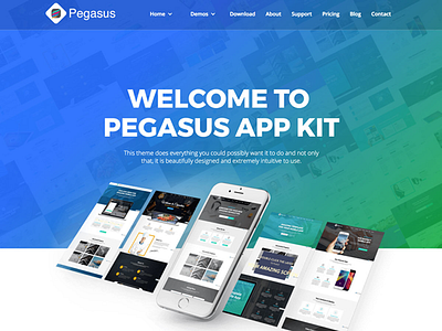 Pegasus App Kit animation app branding cloud gif identity illustration interaction mountains site typography web