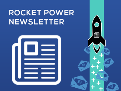 Foguete blue email newsletter pipe rocket