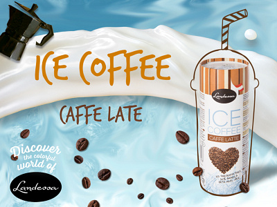 Landessa Iced-Coffee Social media post 2d advertising branding branding design coffee creative ads design facebook post graphic design iced coffee marketing social media design