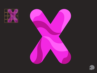 X branding curves geometeric graphic graphicdesigner grid design illustration lettering lettermark monochromatic sharp typography vector x
