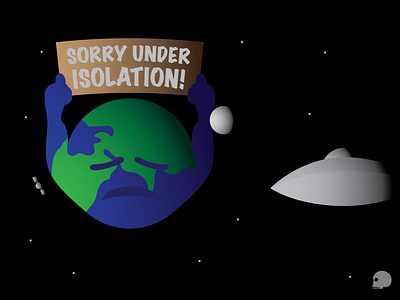 Earth Under Isolation covid19 earth emoji style globe graphic graphicdesigner illustration moon sad space spaceship stars vector world