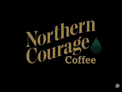 Northern Courage Coffee logo adobe illustrator branding coffee logo drip drop golden graphic hipster illustration logo logodesign logotype macklin font retro style serif typeface typography vector