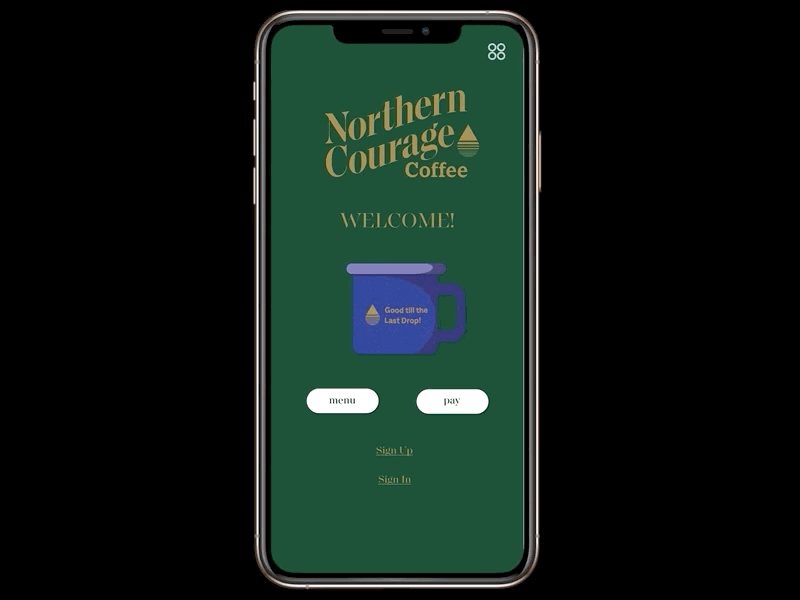 NorthernCourageCoffee adobe illustrator app app design brand branding coffee coffee mug figma illustration logo qrcode typography