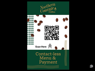 Northern Courage Coffee QRCode Poster adobe illustrator branding coffee coffee beans graphic graphicdesigner greenery menu modern retro payment poster print qrcode typography vector