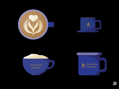 Coffee icons adobe illustrator branding cappuccino coffee cups drops espresso graphic icon icons illustration latte latte art mugs navy blue vector