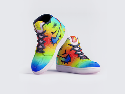 Air Jordan 1 - JBalvin 3d character design gradient holographic illustration shoes shoes design