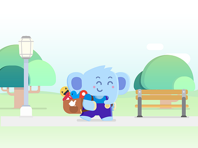 Jumbo - Park design elephant garden gardens illustration social social app socialnetworks ui vector