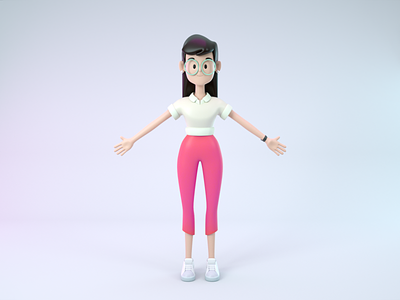 3D Character "Fancy girl" - Heetch 3d character geek girl gradient human octane octanerender tech techy