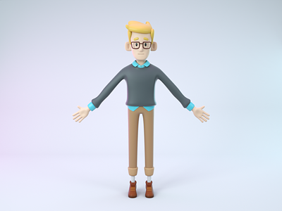 3D Character "Geek guy" - Heetch 3d 3dcharacter character characterdesign concept geek glasses human octane octanerender shoes tech