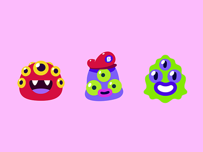 Bunch Monsters animation avatar character eyes hat illustration mario monsters ui