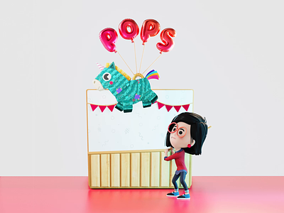 Piñata - Pops 3d avatar design human octane party piñata unicorn
