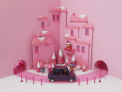3D City - Heetch 3d appartment blender buildings car character christmas city gifts illustration octane