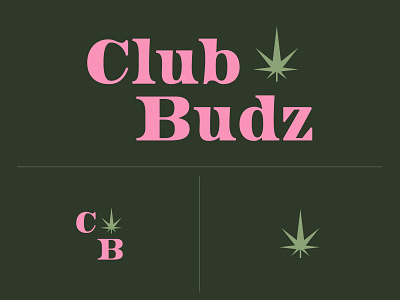 Club Budz branding logo design marijuana personal brand pot typography