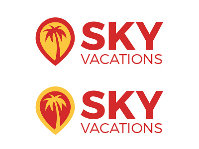 Sky Vacations Logo logo palm tree pin travel vacation