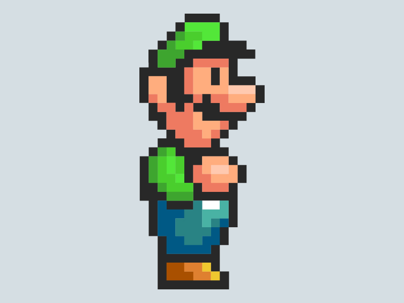 Pixel Luigi by Jessica Wright Dribbble Dribbble Luigi, pixel art transparen...