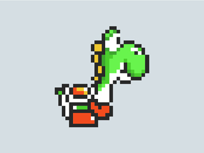 Pixel Yoshi illustration nintendo pixel pixel art super mario super mario brothers yoshi