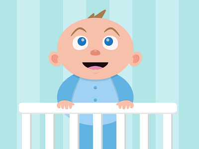 Hey Baby baby crib illustration