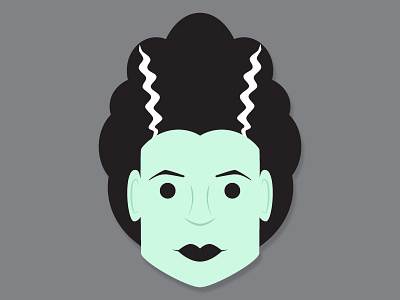 Bride of Frankenstein bride bride of frankenstein frankenstein halloween illustration vectober