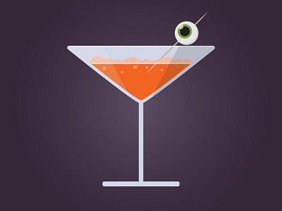 Halloweentini drink eye eyeball fizz glass halloween illustration martini vectober