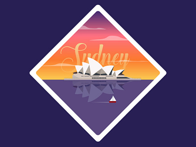 Travel Badge: Sydney australia badge cityscape clouds landmark sunset sydney sydney opera house travel