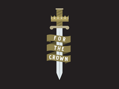 For the Crown blade crown hilt illustration ribbon sword vectober