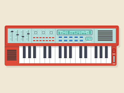 Keyboard button flat illustration instrument keyboard knob music redesign