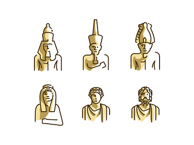 Icons set of pharaonic symbols