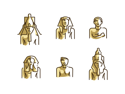 Icons set of pharaonic symbols