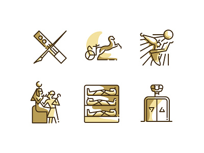 Icons set of pharaonic symbols