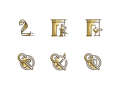 Icons set of pharaonic symbols