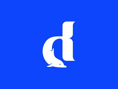 D + Dolphin design flat icon icon set icons line logo minimal pixel perfect vector