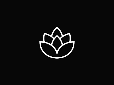 Lotus Flower design flat icon icons line logo