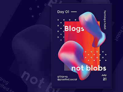 Poster Day 01 - Reupload baugasm blobs fediverse gradient liquify minimal patterns poster