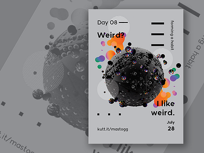 Poster Day 08 - More weird 3D stuff 3d aposteraday art blobs design graphicdesign minimal poster render vectors