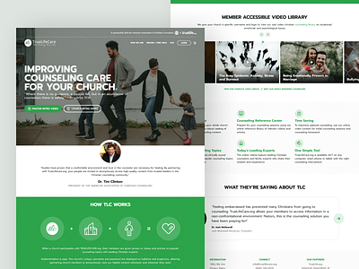 TrueLifeCare Landing Page Redesign care caregiver church church website counseling counselor faith family guidance landing page landing page concept landing page design landing page ui pastor religious testimonial testimonials ui ux