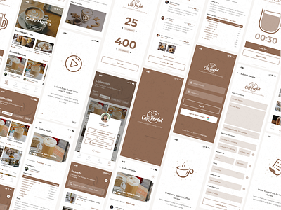 Cafe Parfait - Coffee Recipe App cafe carousel coffee conversion ios onboarding recipe timer